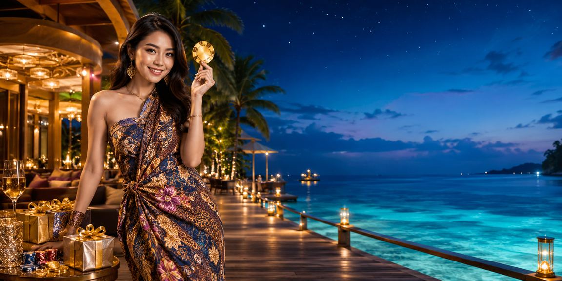 Pemain dari Sabah menikmati permainan slot kasino dalam talian dengan pakaian batik tempatan